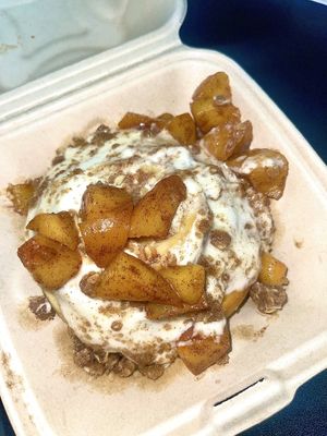 Regular Peach Cobbler Roll  at Cinnaholic in Richardson