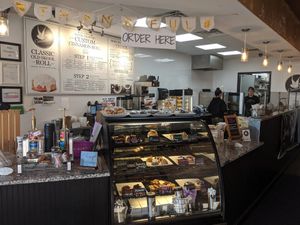 Inside the store. An oasis at Cinnaholic in Richardson