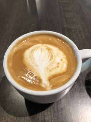 Almond latte  at Field & Fire Cafe in Grand Rapids