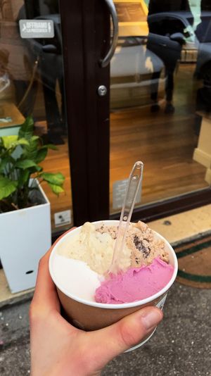 4 flavors of icecream (big cup-5 euros) at Gelateria La Romana in Verona