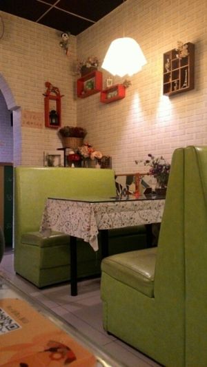 Inside at Bunny Pizza in Pingyao