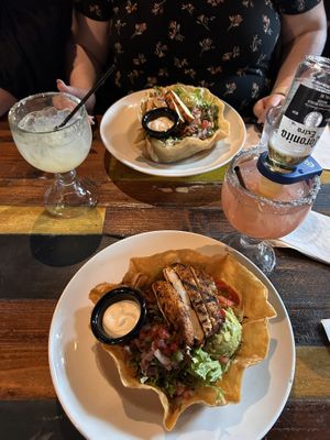 Vegan fajita salads  at Nacho Daddy - The Strip in Las Vegas