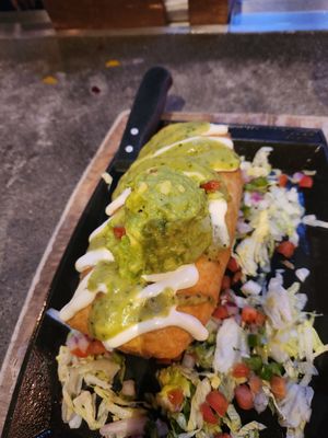 Veg Chimichanga with Chik'n at Nacho Daddy - The Strip in Las Vegas