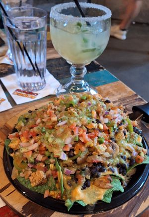 Vegan chicken nachos at Nacho Daddy - The Strip in Las Vegas