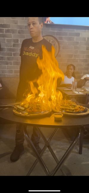 Fiery fajitas  at Nacho Daddy - The Strip in Las Vegas