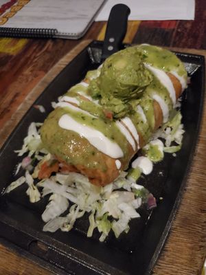 Vegan Chick'n Chimichanga at Nacho Daddy - The Strip in Las Vegas