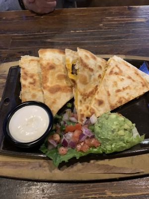 The vegan chick’n quesadillas had the best vegan cheese    at Nacho Daddy - The Strip in Las Vegas
