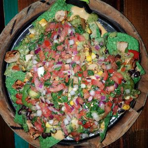 Vegan chicken nachos at Nacho Daddy - The Strip in Las Vegas