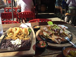 Awesome avocado street taco and vegan nachos   at Nacho Daddy - The Strip in Las Vegas