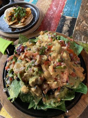 Vegan chicken nachos at Nacho Daddy - The Strip in Las Vegas