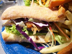 Vegan Chivito at Bulebar in Montevideo