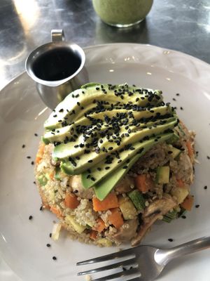 Quinoa stir fry at Mi Tierra Verde Organica in Culiacan