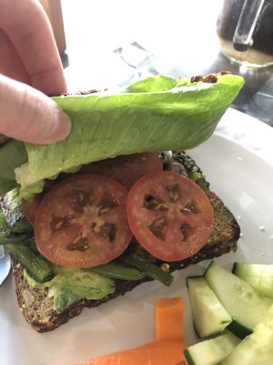 Inside sandwich  at Mi Tierra Verde Organica in Culiacan