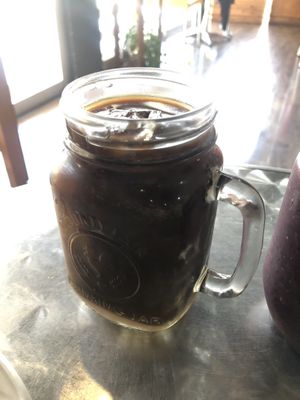 Coffee w almond milk  at Mi Tierra Verde Organica in Culiacan