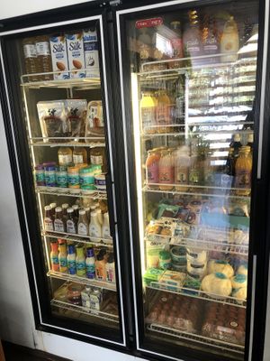 Refrigerated food section  at Mi Tierra Verde Organica in Culiacan