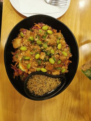 Tofu and endame salad at Nourish Cafe in Yangon