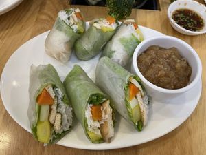 Vegan fresh spring rolls   at Nourish Cafe in Yangon
