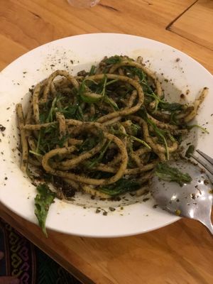 ‘Creamy’ pesto pasta at Nourish Cafe in Yangon
