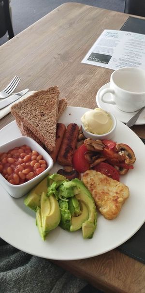 Vegan breakfast at The Hextol Tans Coffee Shop and Vegetarian Cafe in Hexham