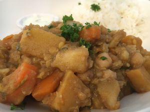 Spicy root vegetable casserole - seriously delicious  at The Hextol Tans Coffee Shop and Vegetarian Cafe in Hexham