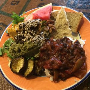 Vegan plate at Espresso Edge in Helsinki