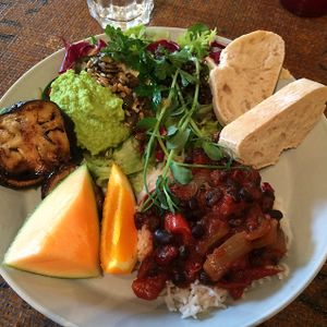 Vegan plate at Espresso Edge in Helsinki