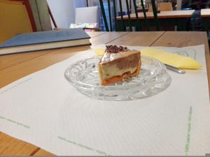 Dates-cashews cream-chocolate sweet at To Bazaki Juice Bar in Chalandri