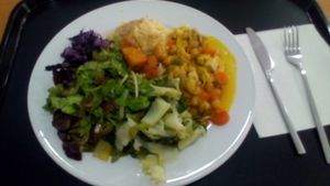 Millet with chickpeas and tofu stew at Cozinha Consciente in Coimbra