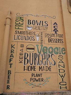 Outside at Aloha Vegan Delights in Valencia