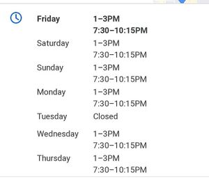 Note hours February 2022 at Aloha Vegan Delights in Valencia