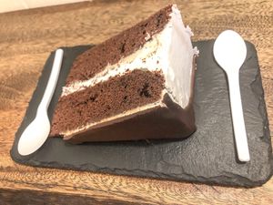 Chocolate cake at Aloha Vegan Delights in Valencia