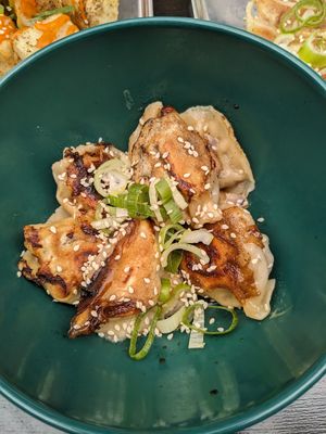 Mushroom grilled dumplings at GAO Dumpling Bar in Copenhagen