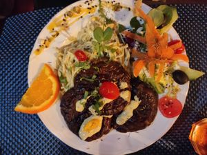 Massa com cogumelos Portobello at Arvore do Mundo in Porto