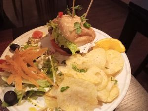 Shitaki burger at Arvore do Mundo in Porto