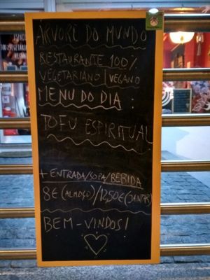 menu  at Arvore do Mundo in Porto