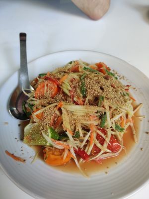 Papaya salad at Ama Vegan Kitchen in Chiang Mai