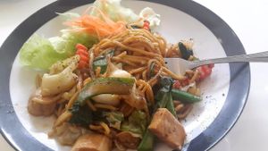 The noodles were so nice that we ordered the same dish the second time we were there. at Ama Vegan Kitchen in Chiang Mai