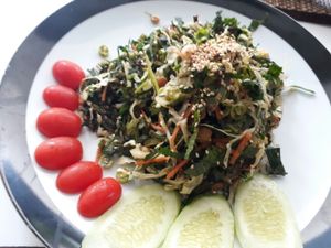 Burmese Tea Leaf Salad at Ama Vegan Kitchen in Chiang Mai