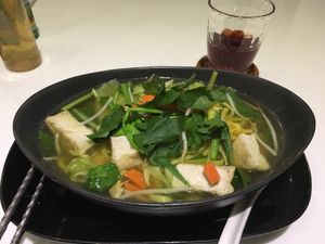 Noodle soup at Ama Vegan Kitchen in Chiang Mai