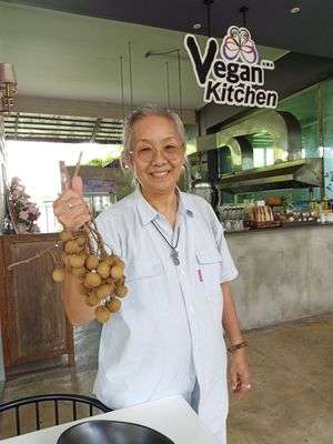 The chef owner Thom at Ama Vegan Kitchen in Chiang Mai