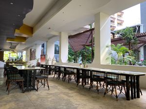 The beautiful peaceful outdoor restaurant  at Ama Vegan Kitchen in Chiang Mai