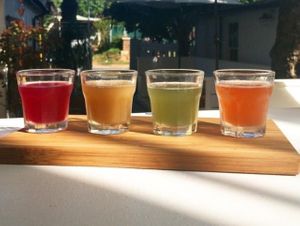 Kombucha flight  at Nourish Health Bar and Cafe  in Paia