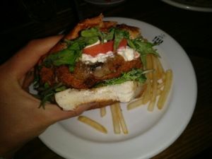 veggie burger at Zest Cantina - Odaiba in Tokyo