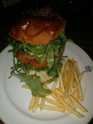 veggie burger  at Zest Cantina - Odaiba in Tokyo