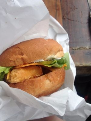 Vegan phish burger at Lord of the Fries - Britomart in Auckland