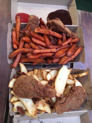 Chick’n tenders and fries at Lord of the Fries - Britomart in Auckland