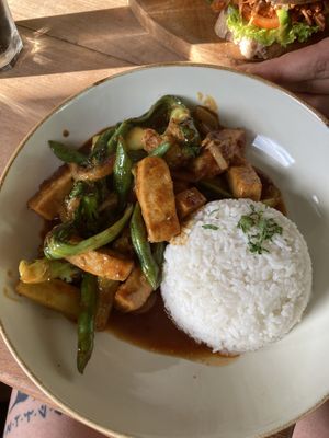Tofu peanut stir fry  at The Banyan Tree in 