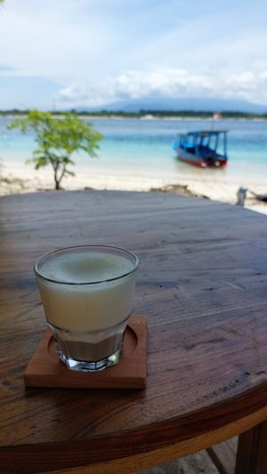 Latte macchiato with oatmilk at The Banyan Tree in 