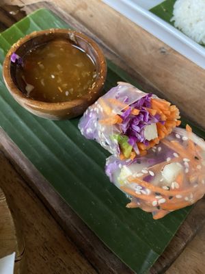 Spring rolls (were 4 pieces)  at The Banyan Tree in 