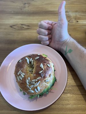Vegan bagel   at The Banyan Tree in 